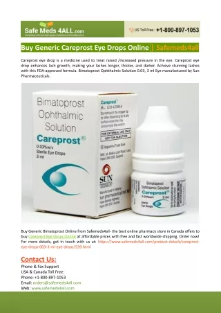 Generic Careprost Eye Drops Online