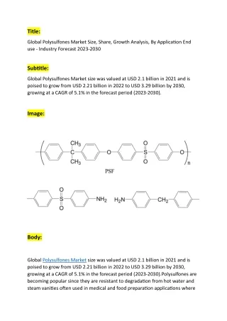 Global Polysulfones Market .doc