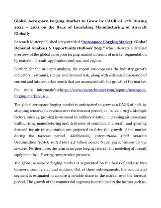 Aerospace Forging Market