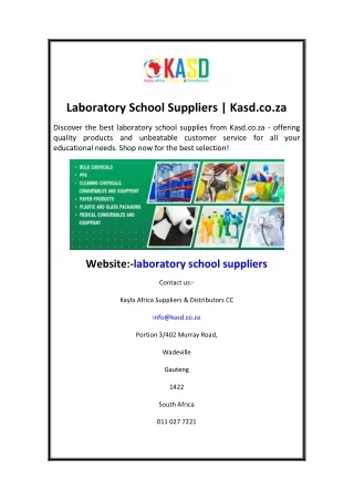 Laboratory School Suppliers Kasd.co.za