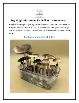 Buy Magic Mushroom Kit Online  Shroombox.co....