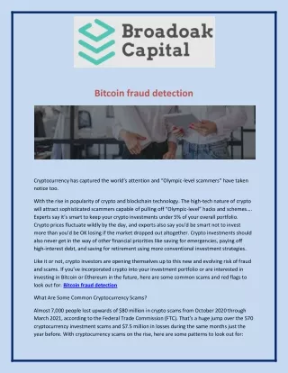 Bitcoin fraud detection