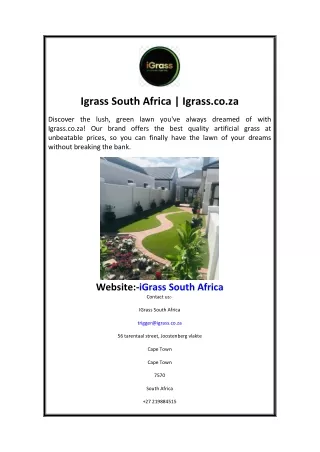 Igrass South Africa  Igrass.co.za