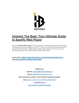 Unleash The Beat Your Ultimate Guide to Spotify Web Player
