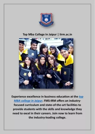 Top Mba College In Jaipur | Iirm.ac.in