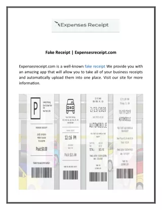 Fake Receipt  Expensesreceipt  2