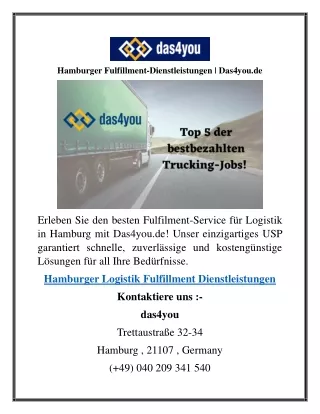 Hamburger Fulfillment-Dienstleistungen  Das4you.de