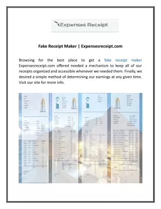 Fake Receipt Maker  Expensesreceipt.com  5