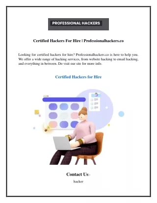 Certified Hackers For Hire  Professionalhackers.co