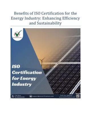 Benefits of ISO Certification for the Energy Industry