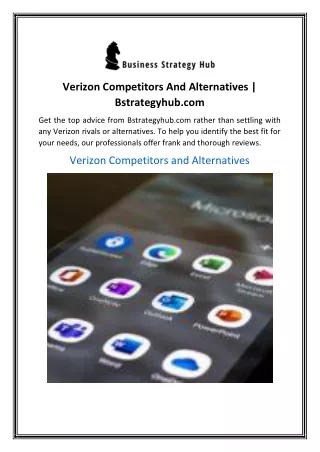 Verizon Competitors And Alternatives | Bstrategyhub.com