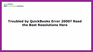 Understanding and Troubleshooting QuickBooks Error 2000