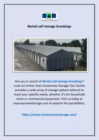 Rental self storage  brookings