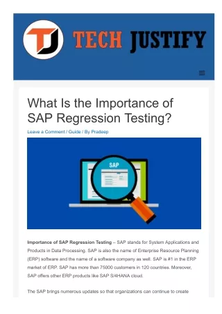 What Is the Importance of SAP Regression Testing