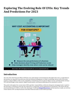 Exploring The Evolving Role Of CFOs Key Trends And Predictions For 2023