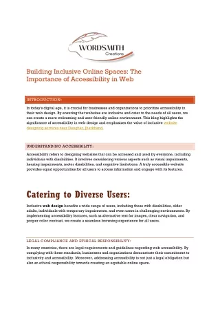 Building Inclusive Online Spaces The Importance of Accessibility in Web Design
