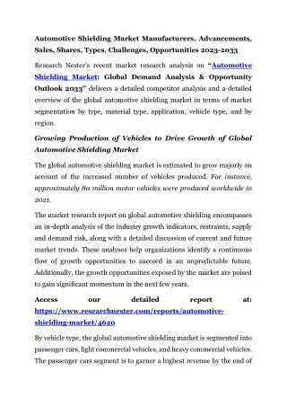 Automotive Shielding Market Manufacturers | 2023-2033