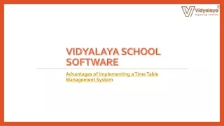 Advantages of Implementing a Time Table Management System