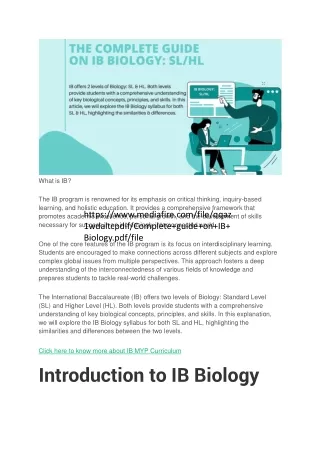 The Complete guide on IB Biology