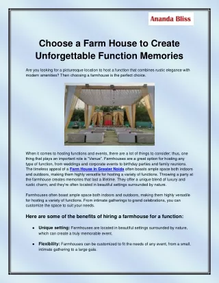 Farm House in Noida