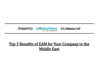 Top 3 Benefits of EAM for Your Company in the Middle East