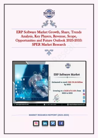 ERP Market Growth, Share, Trends Analysis, Key Players, Revenue, Scope 2023-2033