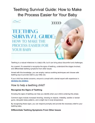 Teething Survival Guide_ How to Make the Process Easier for Your Baby