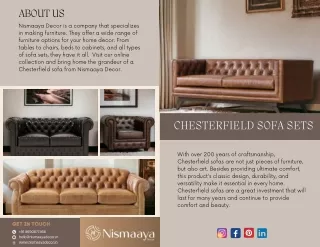 Classic Charm, Unmatched Elegance Introducing Our Chesterfield Sofas