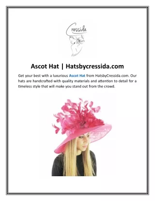 Ascot Hat | Hatsbycressida.com