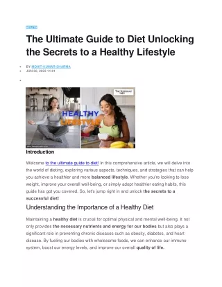 The Ultimate Guide to Diet Unlocking the Secrets to a Healthy Lifestyle