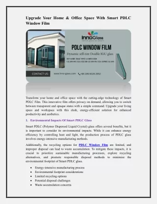 PDLC Window Film