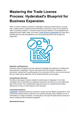 Mastering  Trade License Process: Hyderabad's Blueprint for Business Expansion