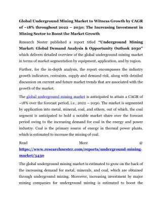 Underground Mining Market PR[1]