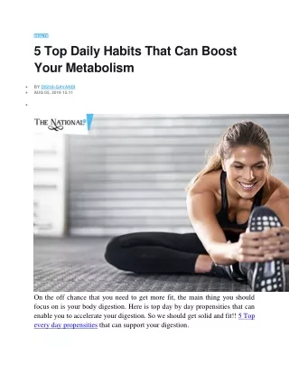 5 Top Daily Habits That Can Boost Your Metabolism