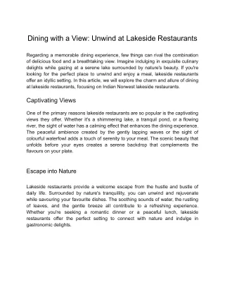 Dining with a View_ Unwind at Lakeside Restaurants
