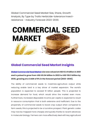 Global Commercial Seed Market Size