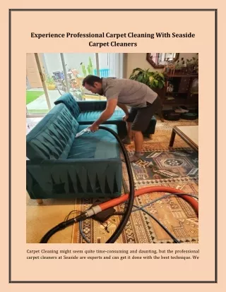 Experience Professional Carpet Cleaning With Seaside Carpet Cleaners