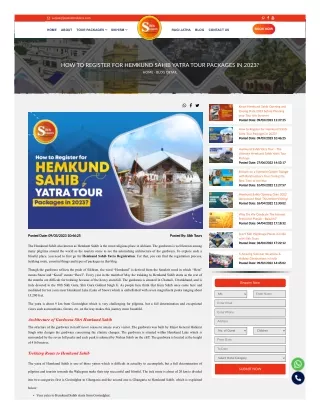 How to Register for Hemkund Sahib Yatra Tour Packages in 2023- Sikh Tours