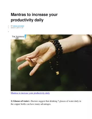 Mantras to increase your productivity daily