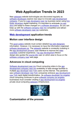 Web Application Trends In 2023