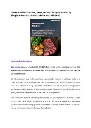 Global Beef Market