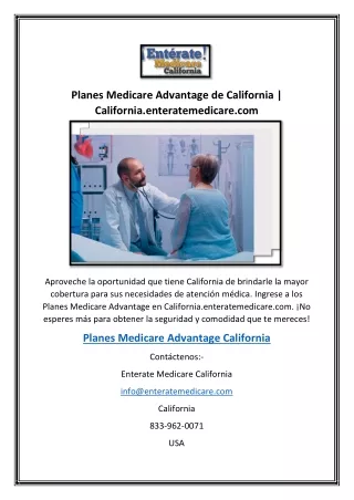 Planes Medicare Advantage de California | California.enteratemedicare.com