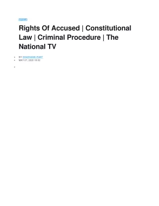 Rights Of Accused  Constitutional Law