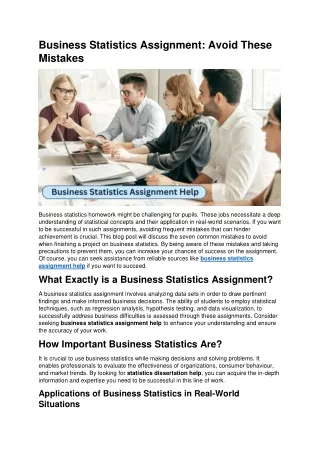 Business Statistics Assignment