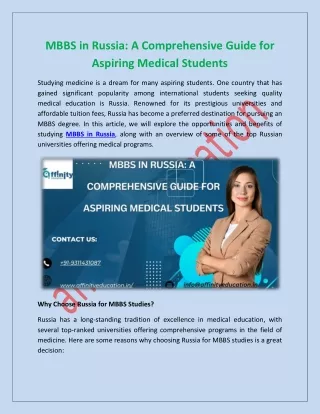 MBBS in Russia: A Comprehensive Guide for Aspiring Medical Students