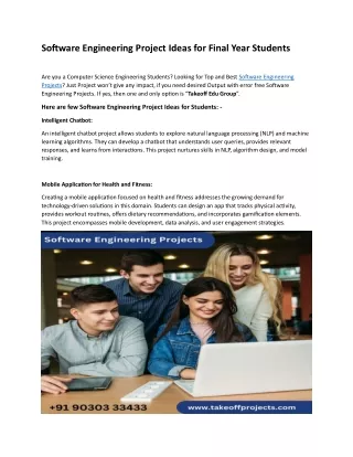 Software Engineering Projects for Final Year Students