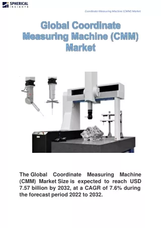 Global Coordinate Measuring Machine (CMM) Market