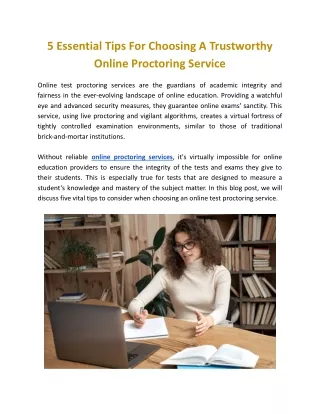 5 Essential Tips For Choosing A Trustworthy Online Proctoring Service