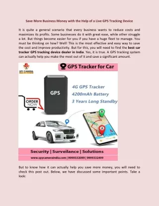 Save More Business Money with the Help of a Live GPS Tracking Device