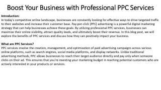 Boost Your Business with Professional PPC Services